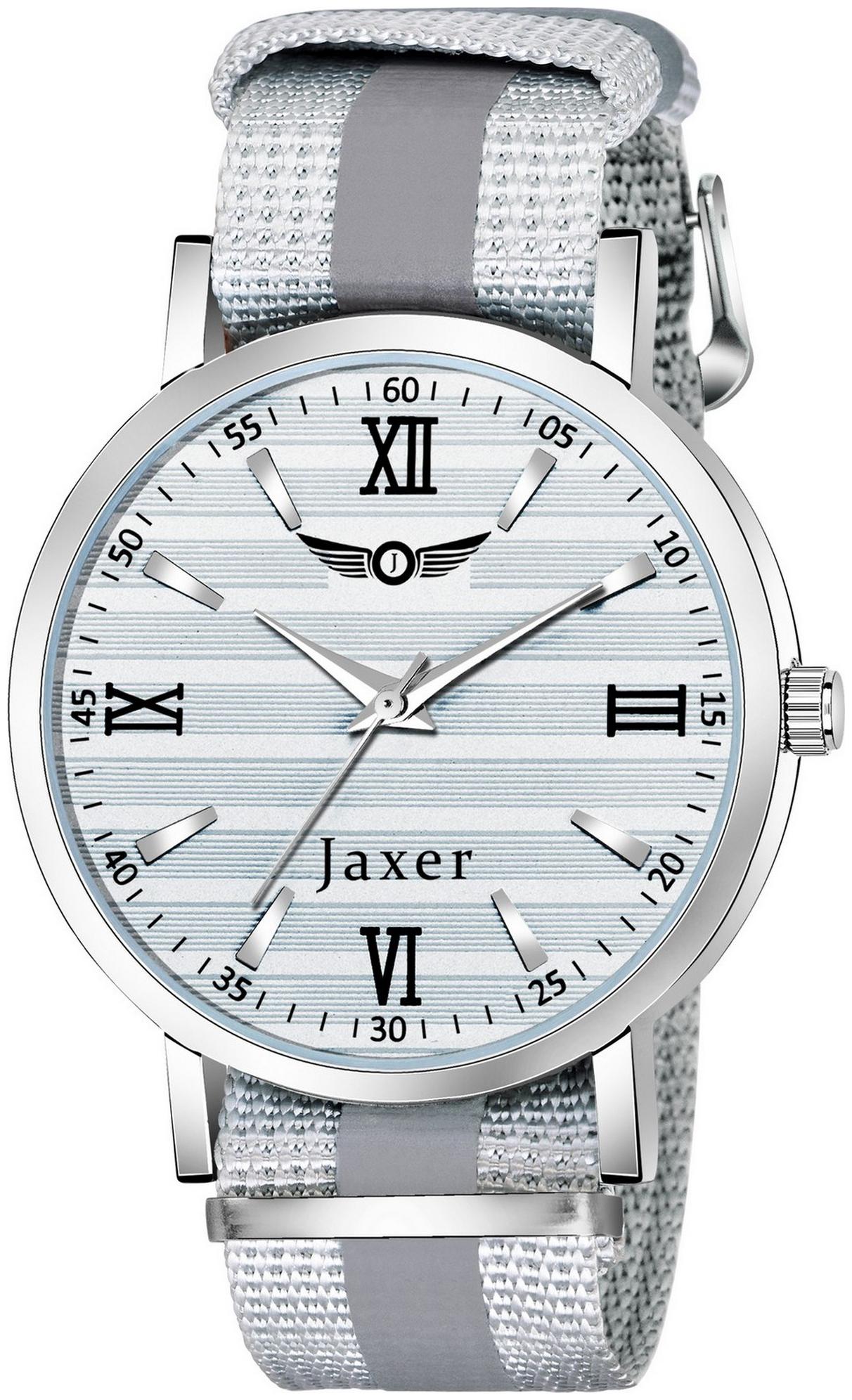 

Jaxer Grey Round Dial Fabric Band Analog Watch for Men and Boys - JXRM2135