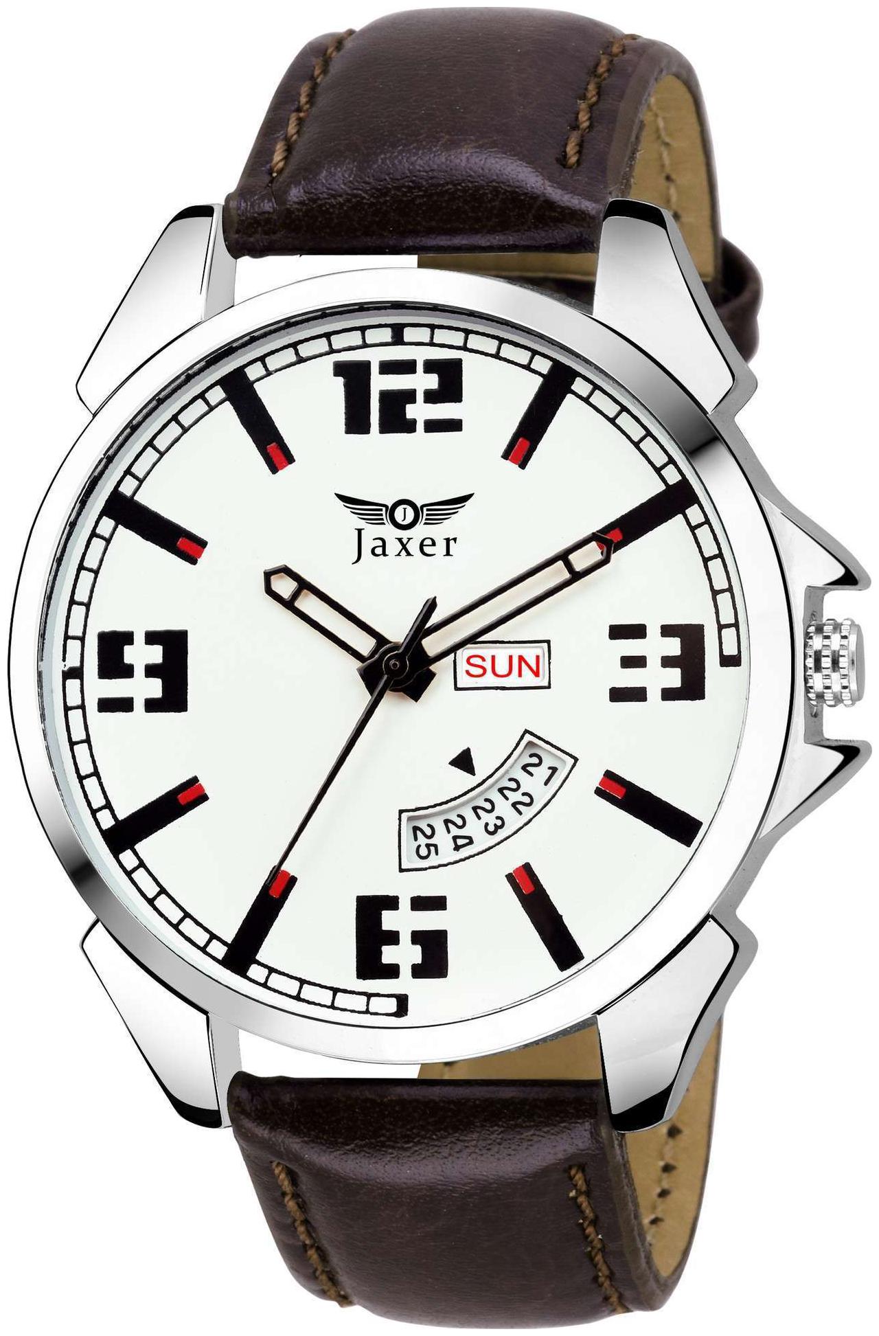 

Jaxer White Day And Date Analog Watch For Men Boys - JXRM2122