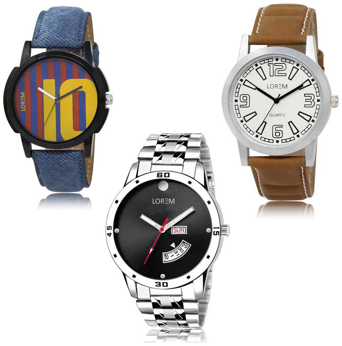 

LOREM LK-10-15-104 Day Date Function Exclusive Designer Pack of 3