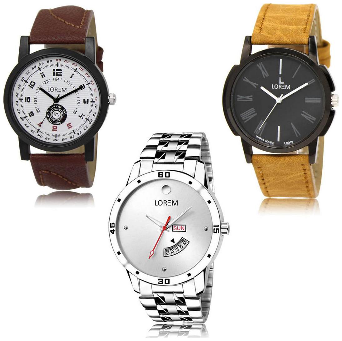 

LOREM LK-11-19-103 Day Date Function Exclusive Designer Pack of 3