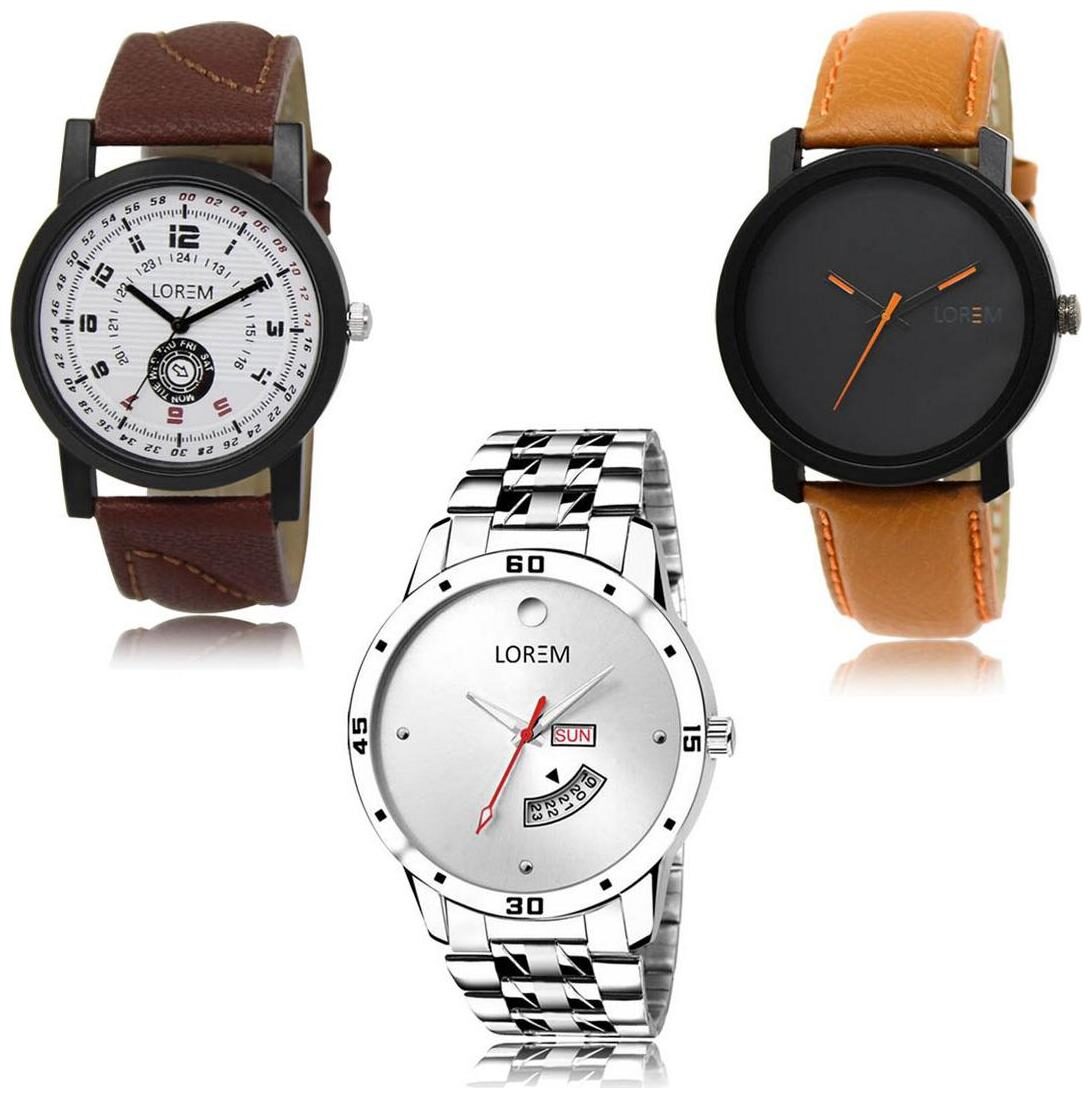 

LOREM LK-11-20-103 Day Date Function Exclusive Designer Pack of 3