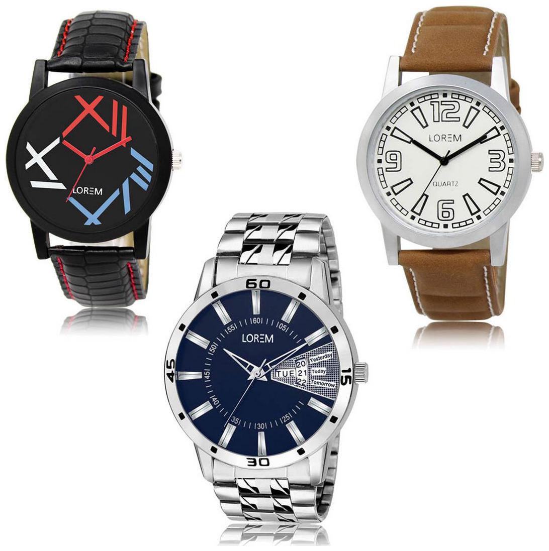 

LOREM LK-12-15-102 Day Date Function Exclusive Designer Pack of 3
