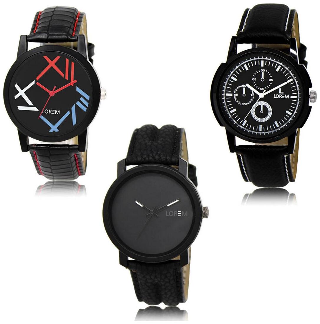 

LOREM LK-12-13-21 Black Color Exclusive Designer Pack of 3