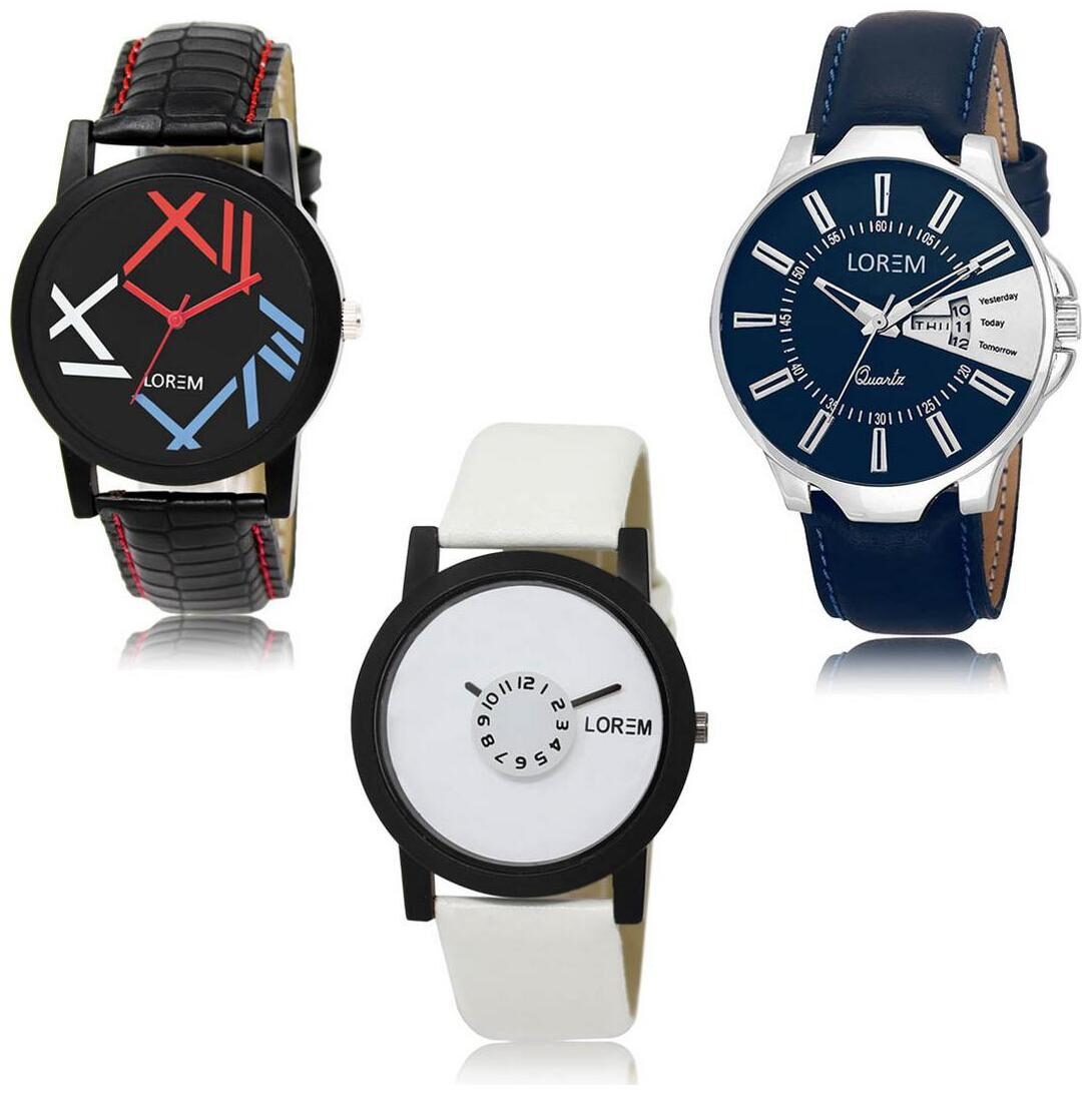 

LOREM LK-12-23-26 Day Date Function Exclusive Designer Pack of 3