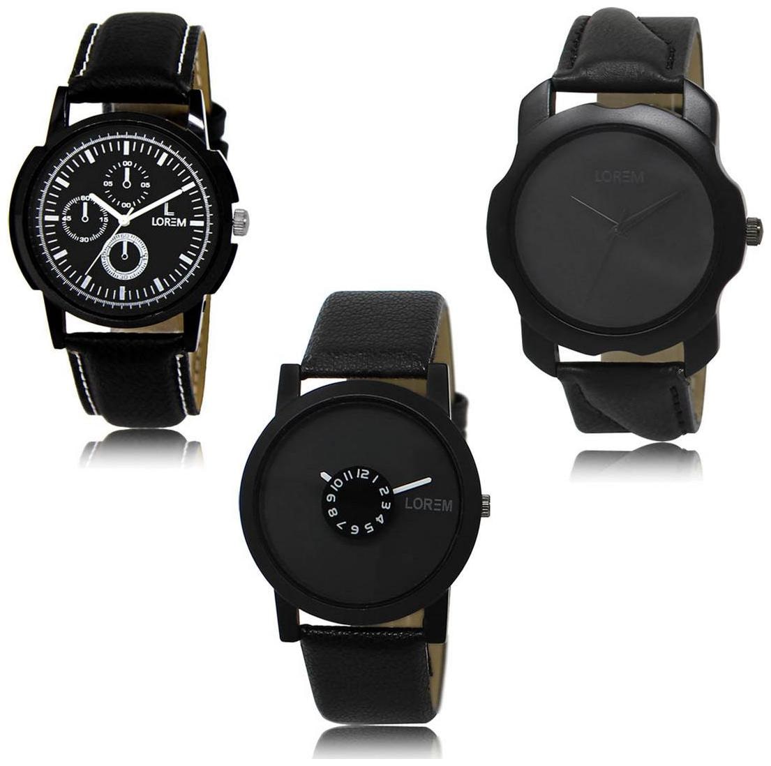 

LOREM LK-13-22-25 Black Color Exclusive Designer Pack of 3