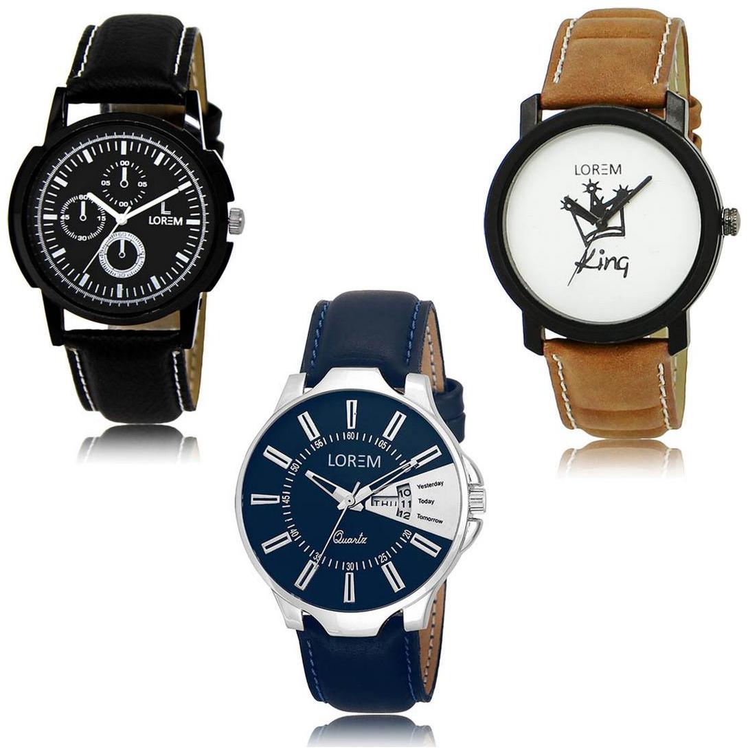

LOREM LK-13-18-23 Day Date Function Exclusive Designer Pack of 3