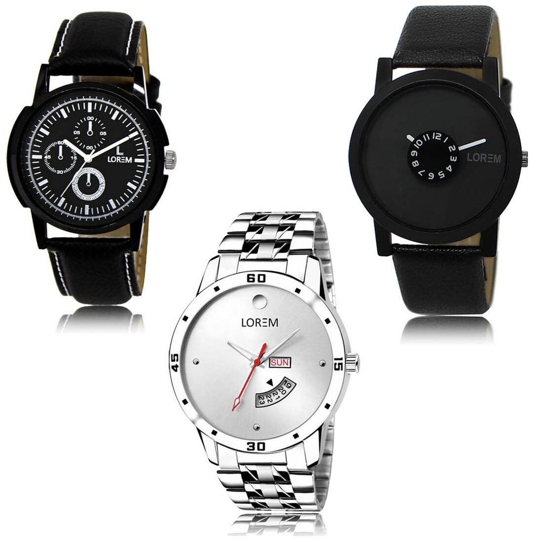 

LOREM LK-13-25-103 Day Date Function Exclusive Designer Pack of 3