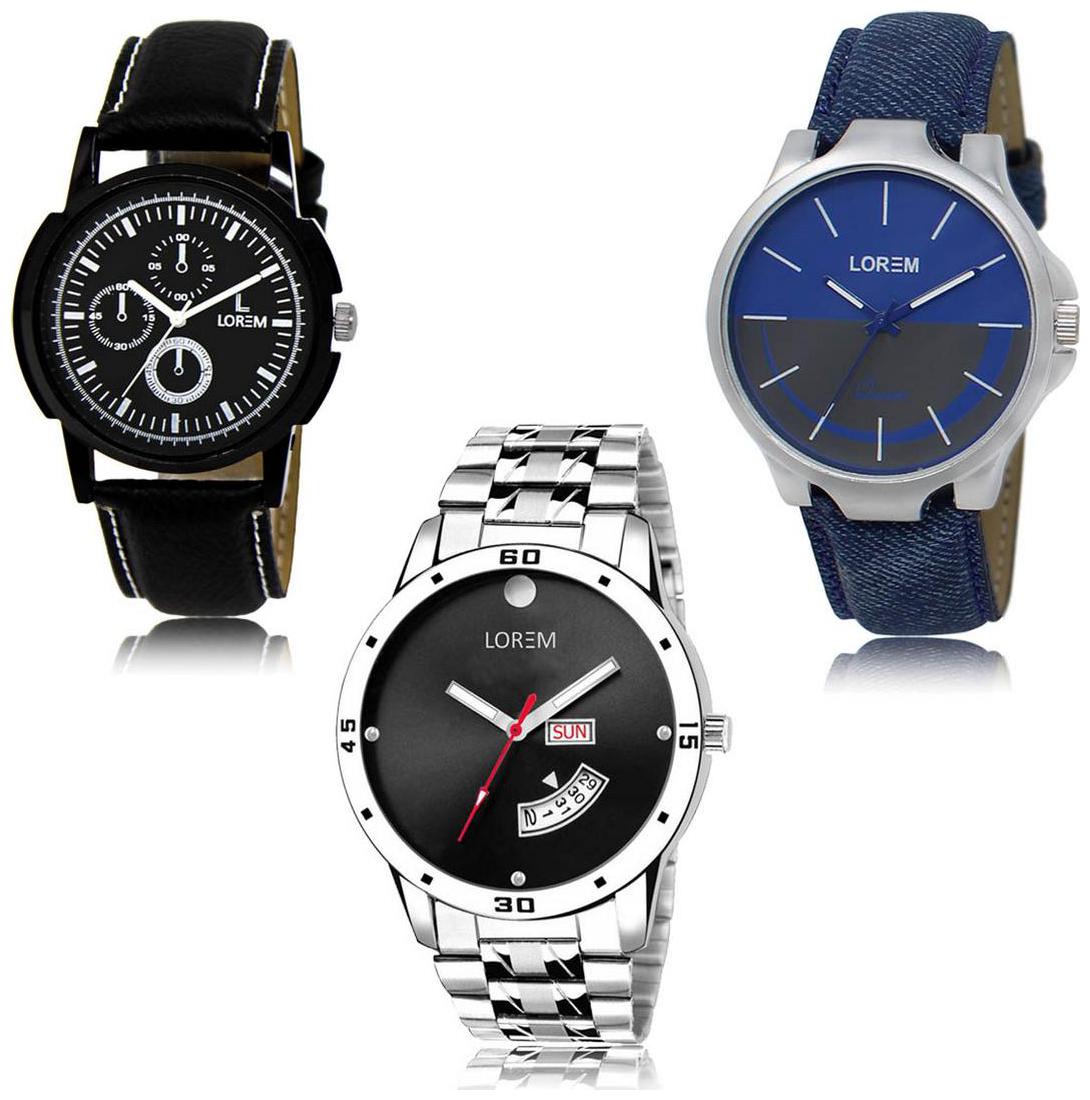 

LOREM LK-13-24-104 Day Date Function Exclusive Designer Pack of 3