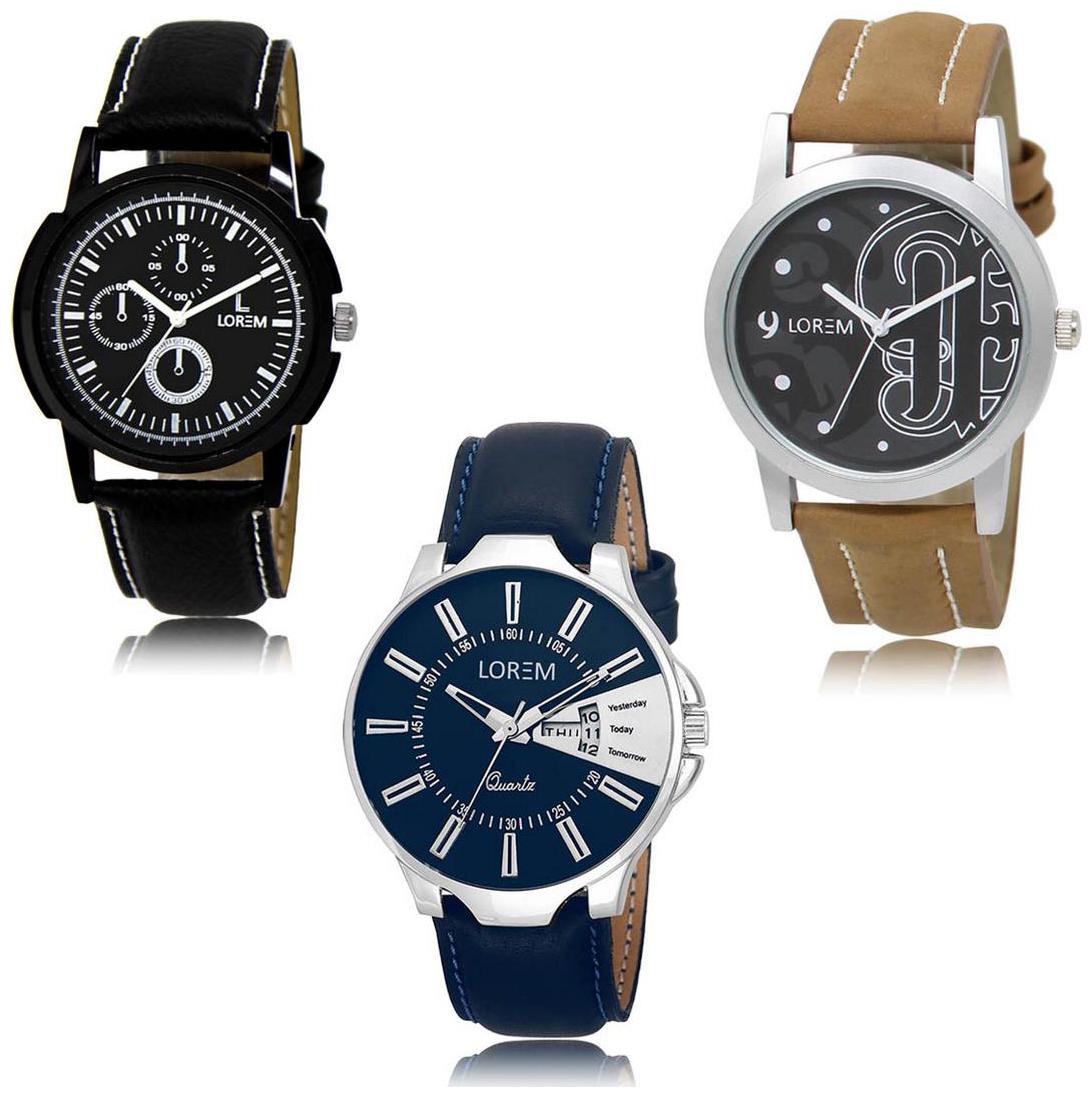 

LOREM LK-13-14-23 Day Date Function Exclusive Designer Pack of 3