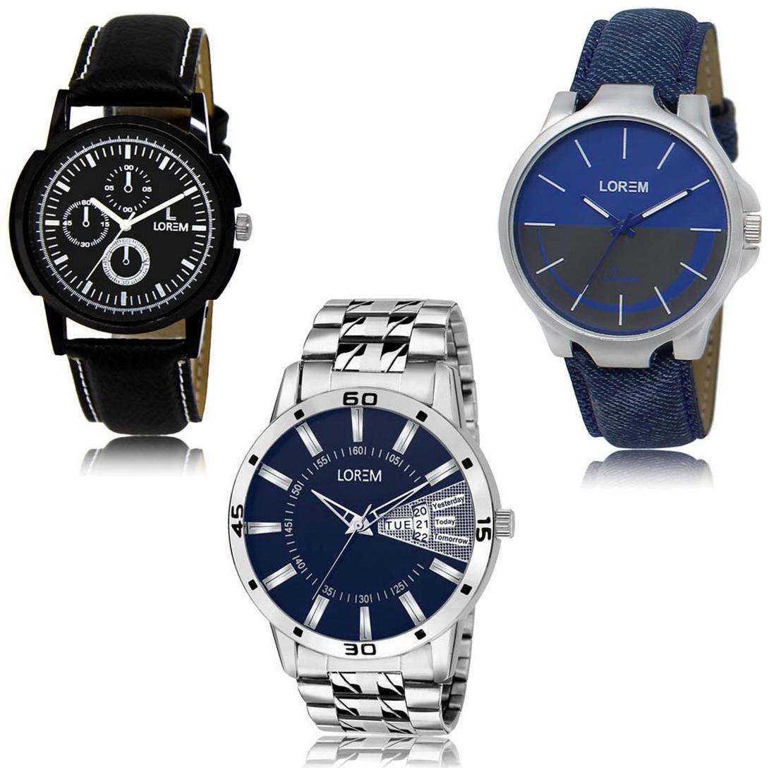 

LOREM LK-13-24-102 Day Date Function Exclusive Designer Pack of 3