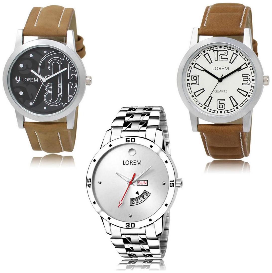 

LOREM LK-14-15-103 Day Date Function New Stylish Precious Design Pack of 3