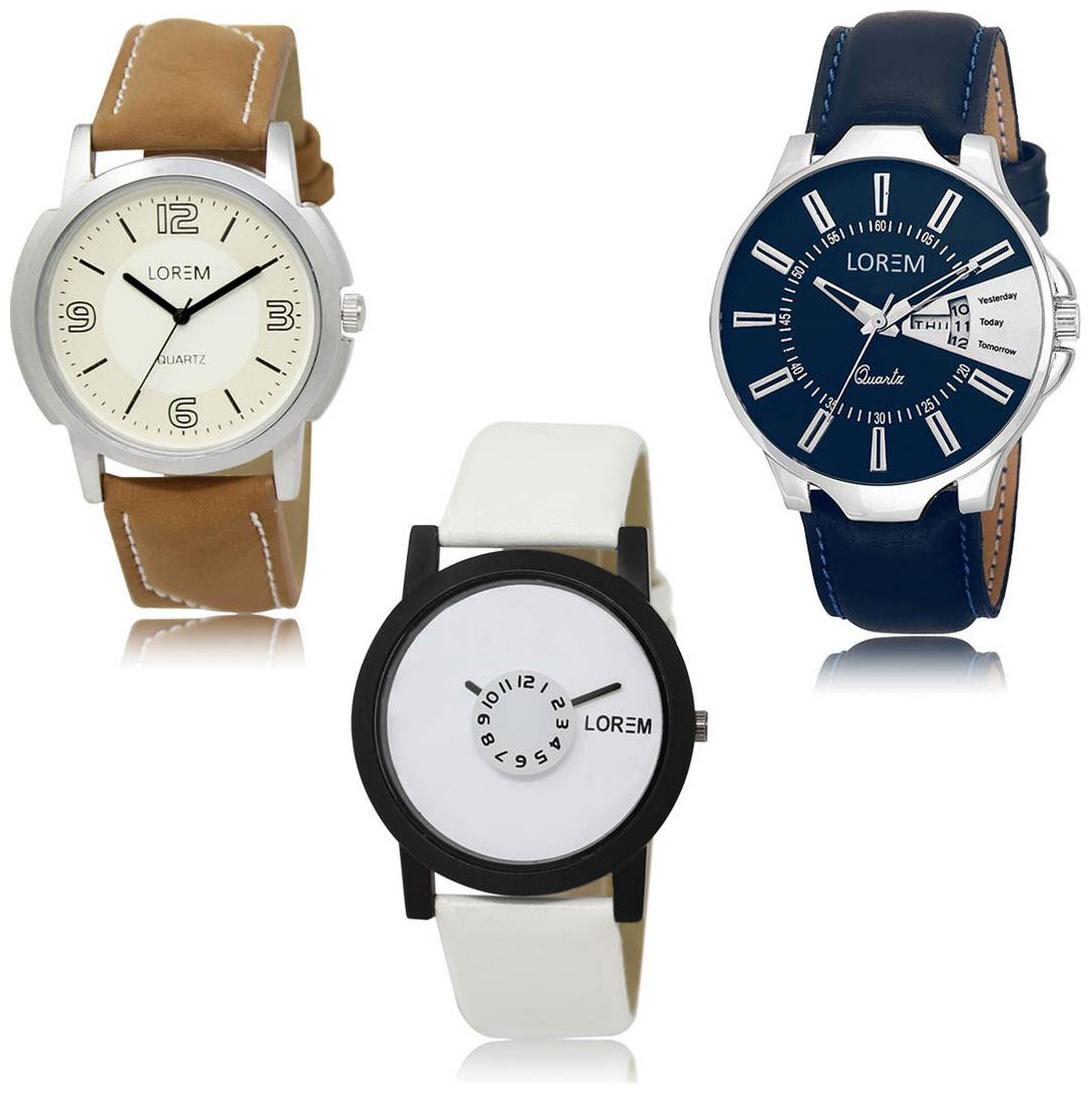 

LOREM LK-16-23-26 Day Date Function Exclusive Designer Pack of 3