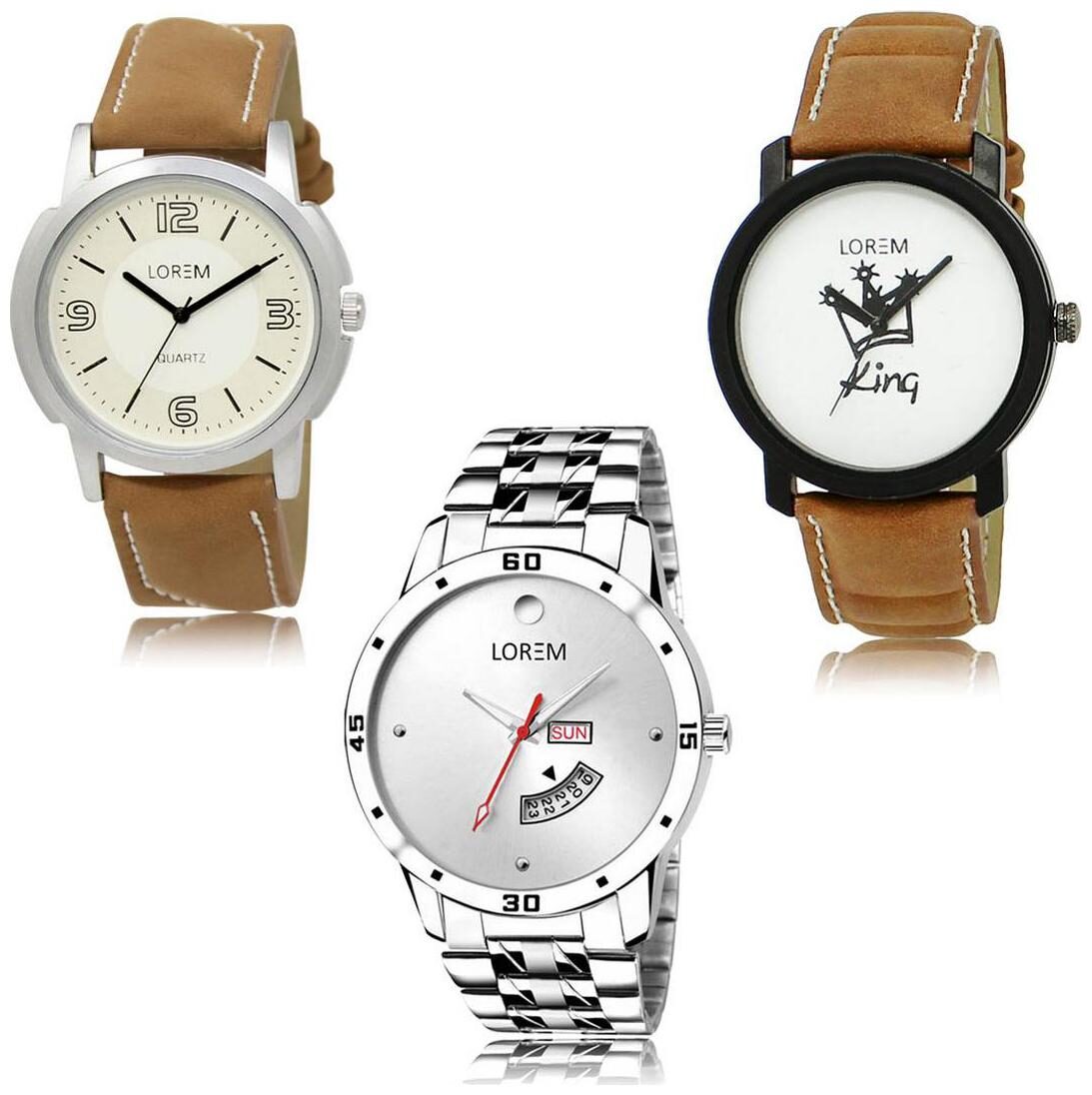 

LOREM LK-16-18-103 Day Date Function Exclusive Designer Pack of 3