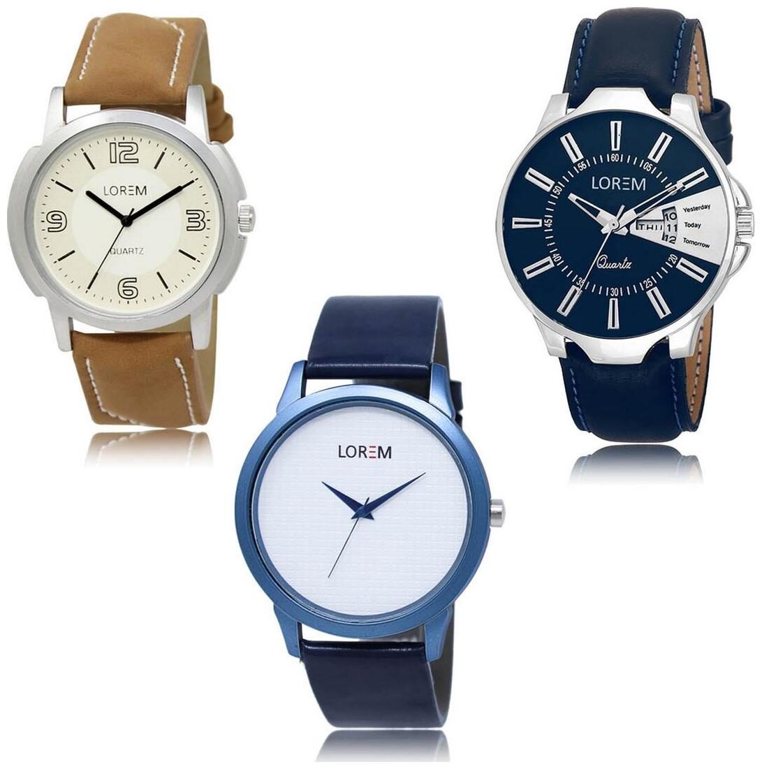 

LOREM LK-16-23-33 Day Date Function New Stylish Precious Design Pack of 3