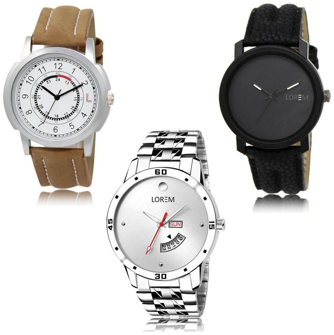 

LOREM LK-17-21-103 Day Date Function Exclusive Designer Pack of 3