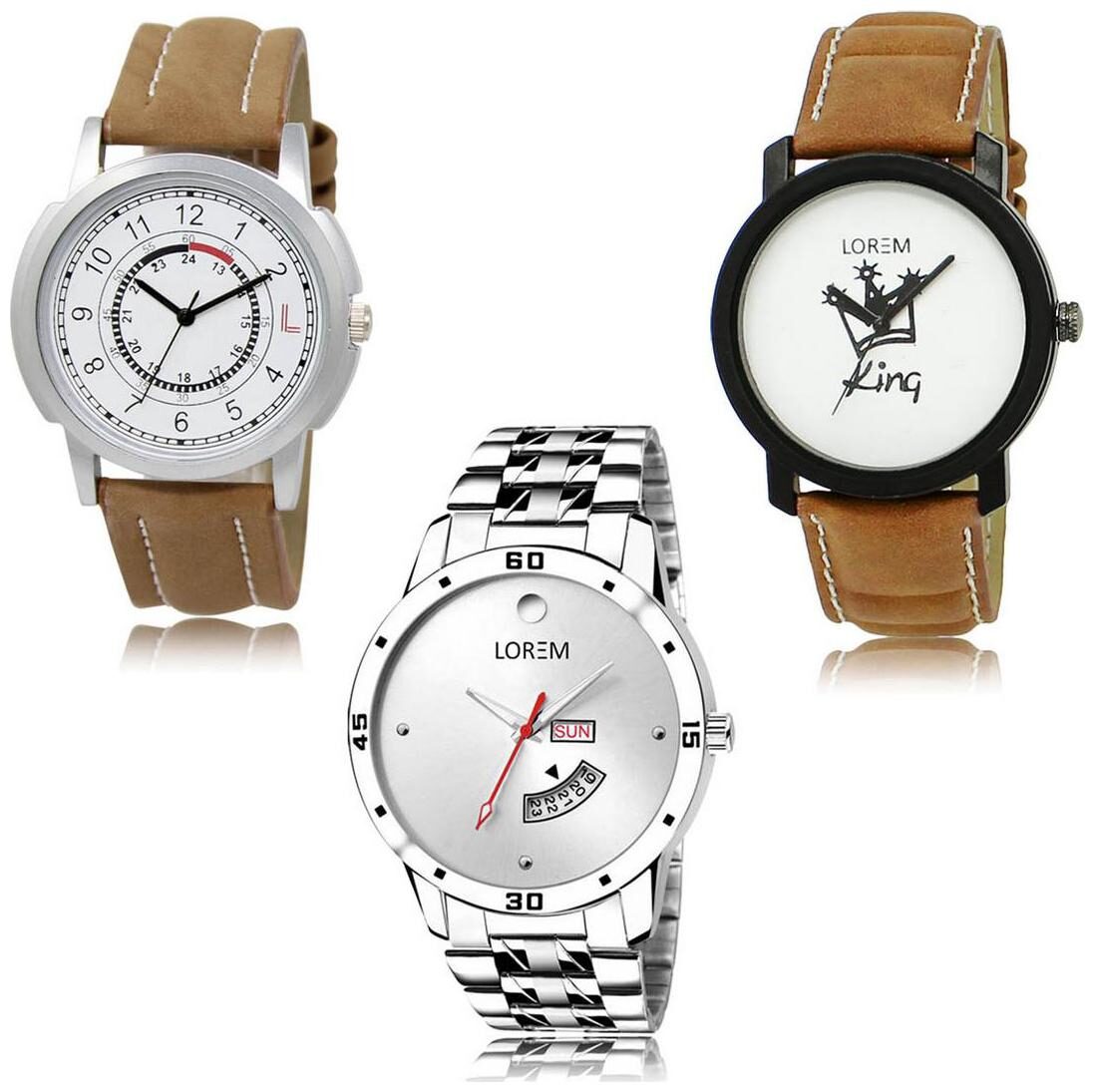 

LOREM LK-17-18-103 Day Date Function Exclusive Designer Pack of 3
