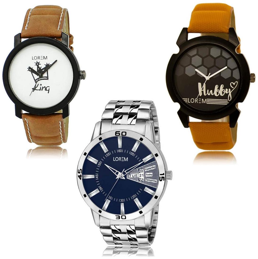 

LOREM LK-18-32-102 Day Date Function Exclusive Designer Pack of 3