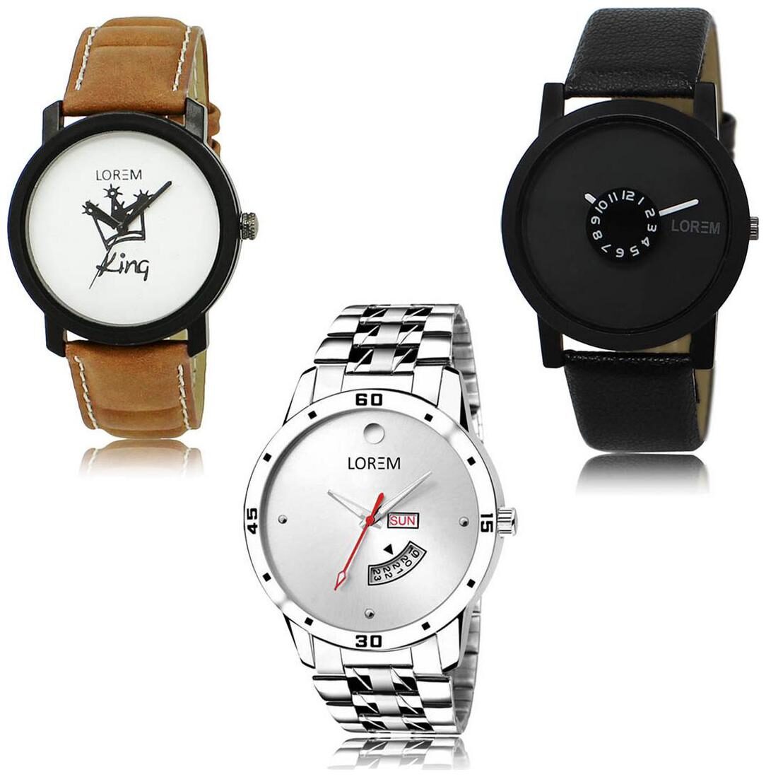 

LOREM LK-18-25-103 Day Date Function Exclusive Designer Pack of 3