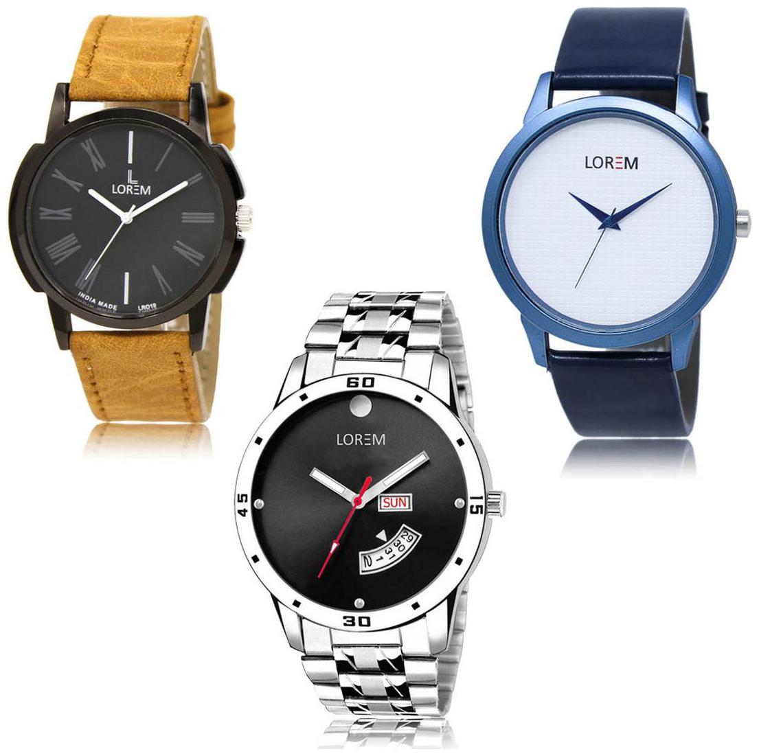 

LOREM LK-19-33-104 Day Date Function Exclusive Designer Pack of 3