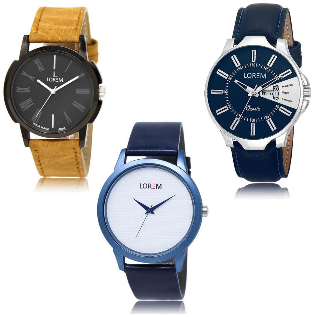 

LOREM LK-19-23-33 Day Date Function Exclusive Designer Pack of 3