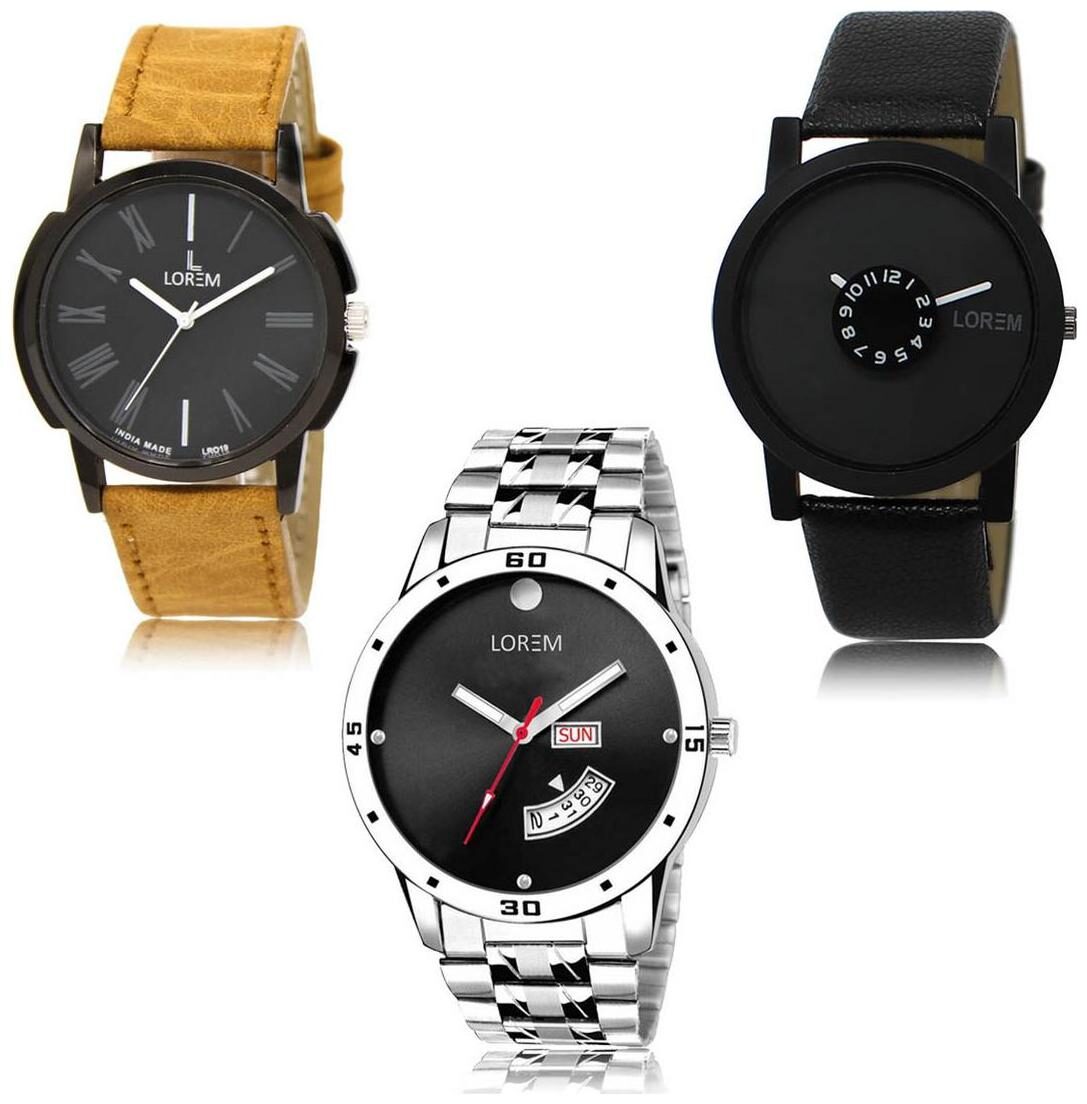 

LOREM LK-19-25-104 Day Date Function Exclusive Designer Pack of 3