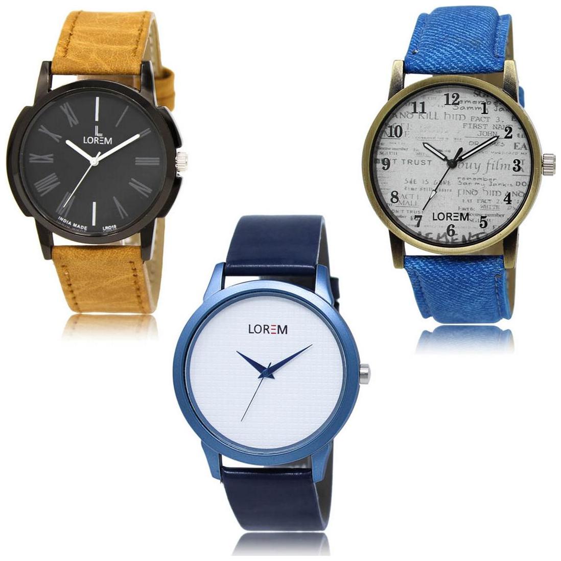 

LOREM LK-19-28-33 Blue Color Exclusive Designer Pack of 3