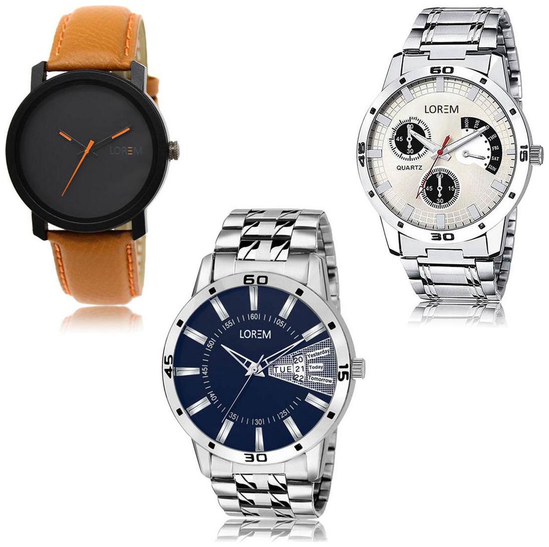 

LOREM LK-20-101-102 Day Date Function Exclusive Designer Pack of 3
