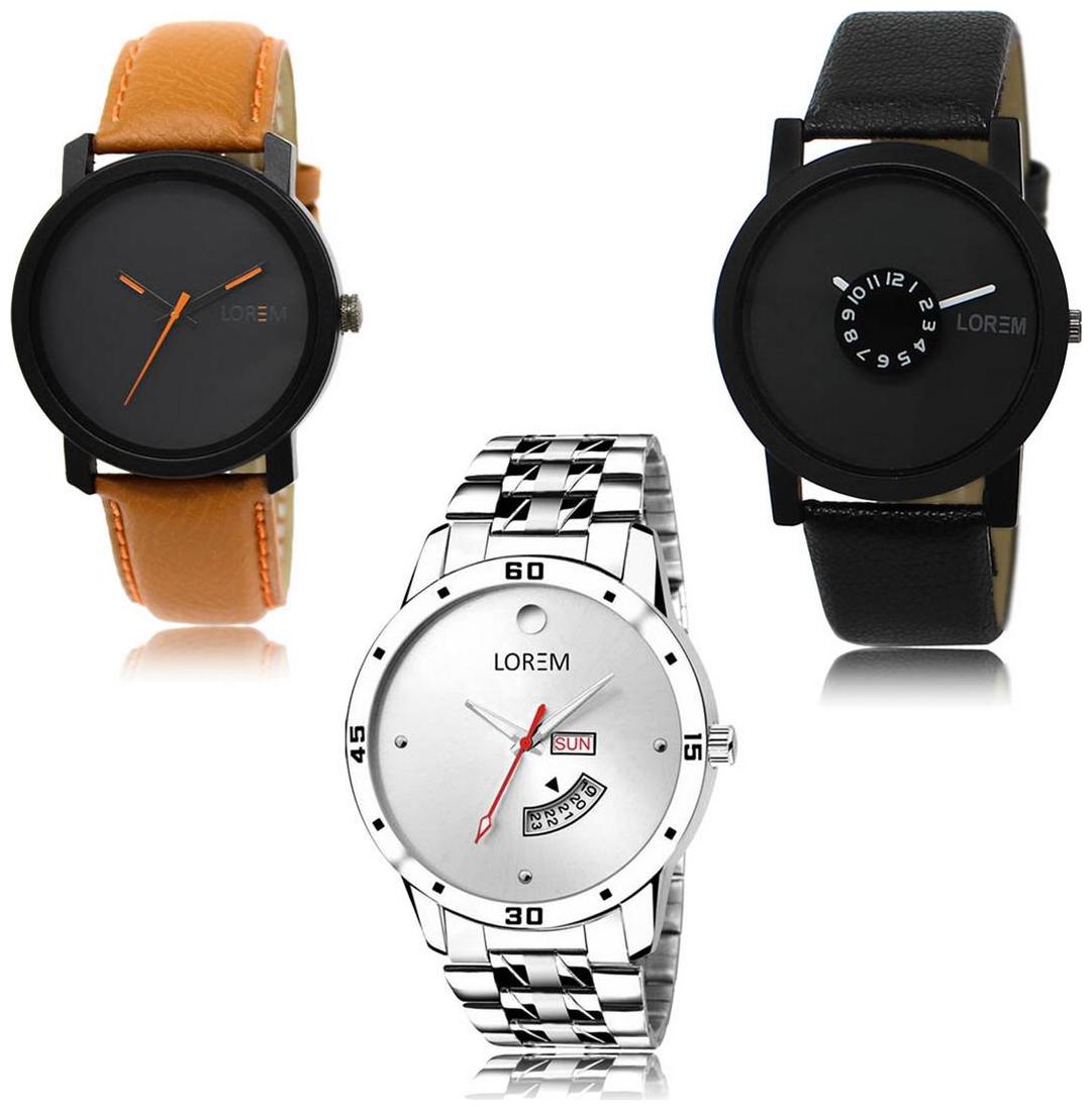 

LOREM LK-20-25-103 Day Date Function Exclusive Designer Pack of 3
