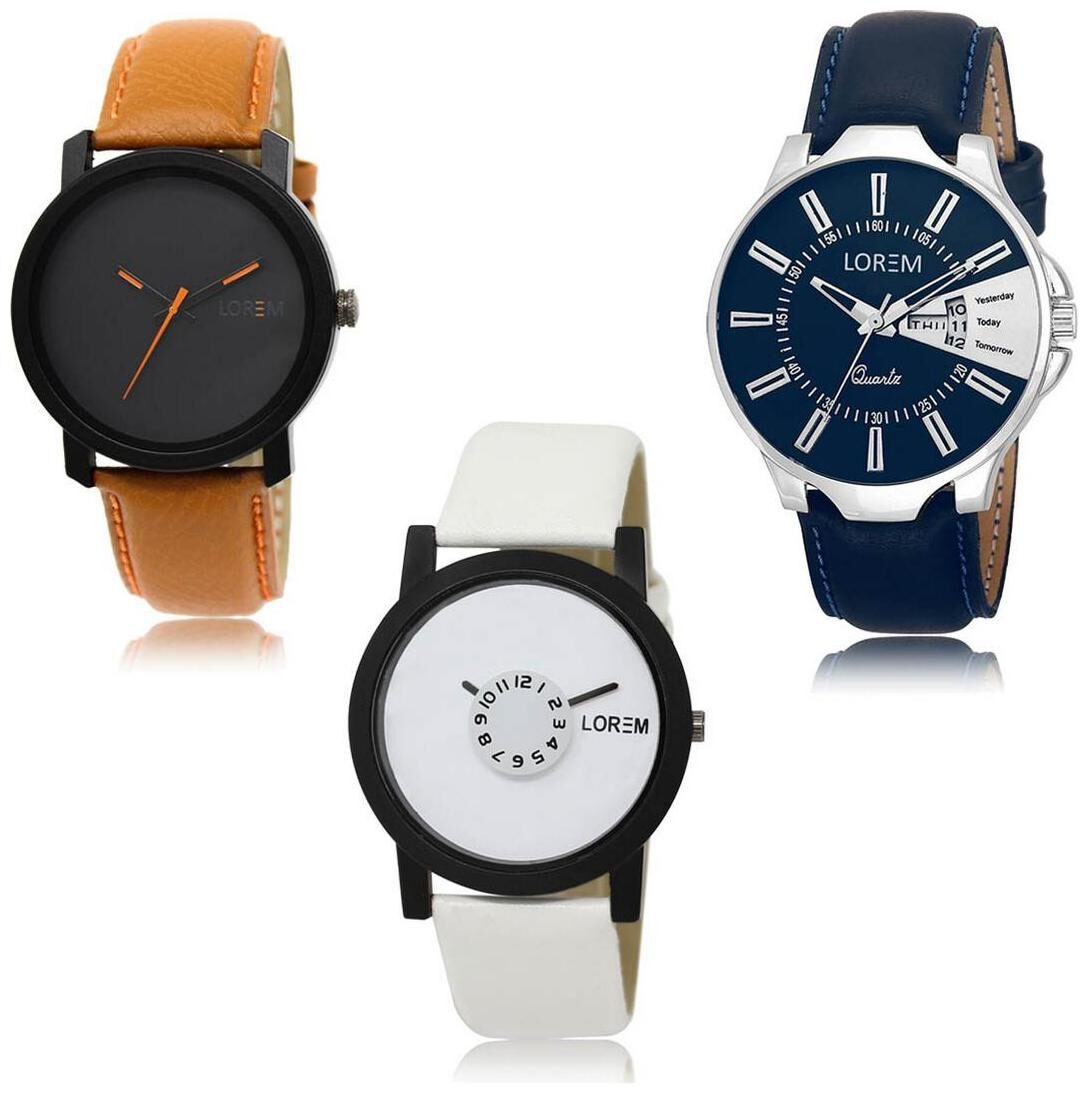 

LOREM LK-20-23-26 Day Date Function Exclusive Designer Pack of 3