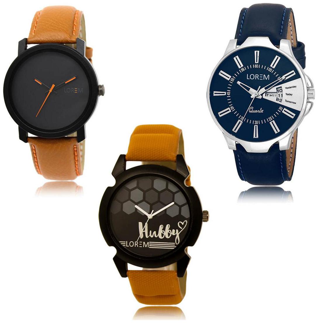 

LOREM LK-20-23-32 Day Date Function Exclusive Designer Pack of 3