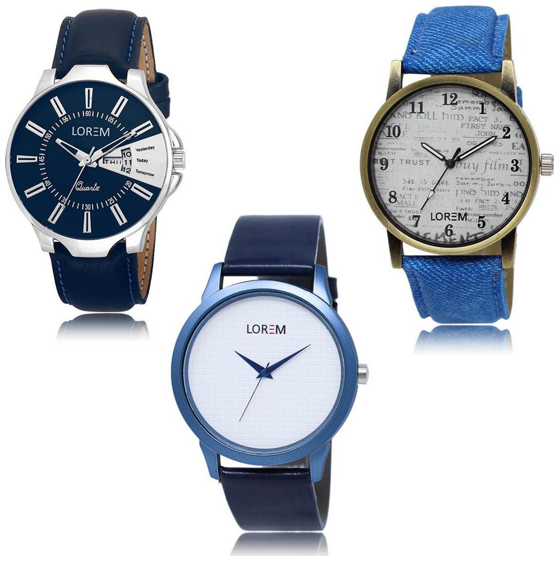 

LOREM LK-23-28-33 Day Date Function Exclusive Designer Pack of 3