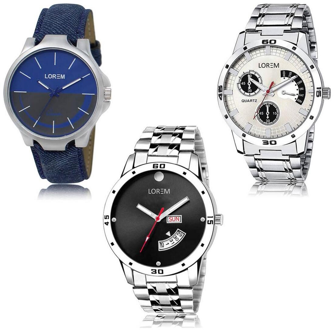 

LOREM LK-24-101-104 Day Date Function Exclusive Designer Pack of 3