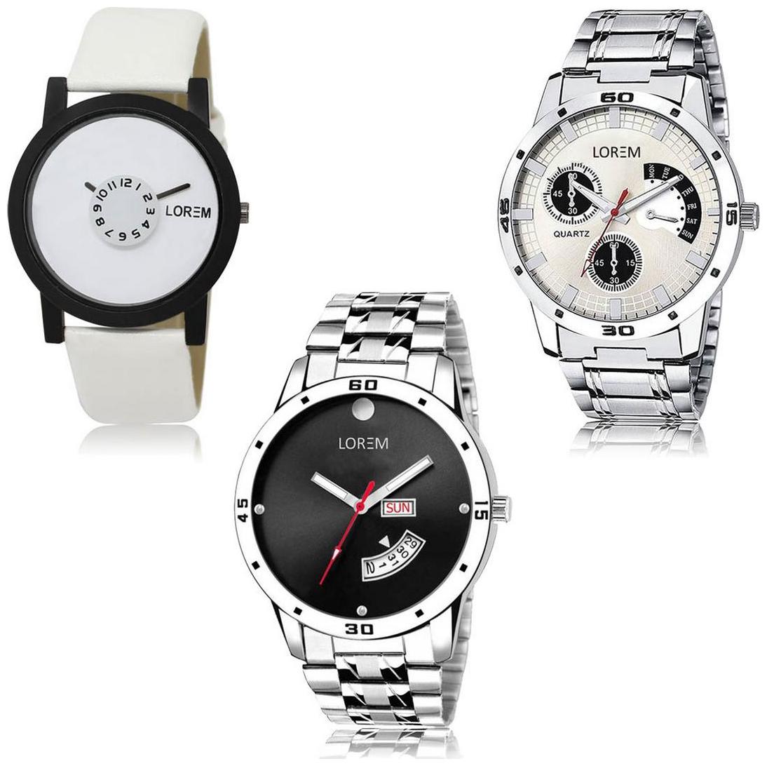 

LOREM LK-26-101-104 Day Date Function Exclusive Designer Pack of 3