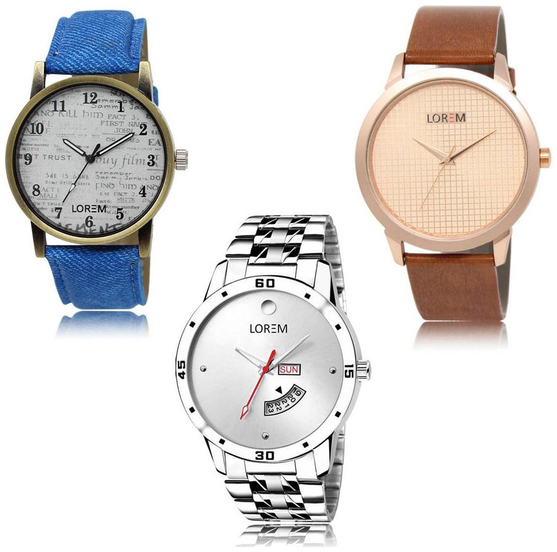 

LOREM LK-28-34-103 Day Date Function Exclusive Designer Pack of 3