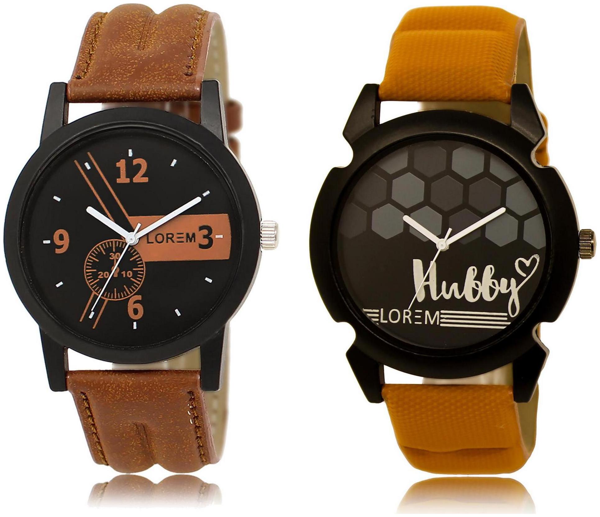 

LOREM LR1-32 Black Round Boy s Leather Wrist Watch