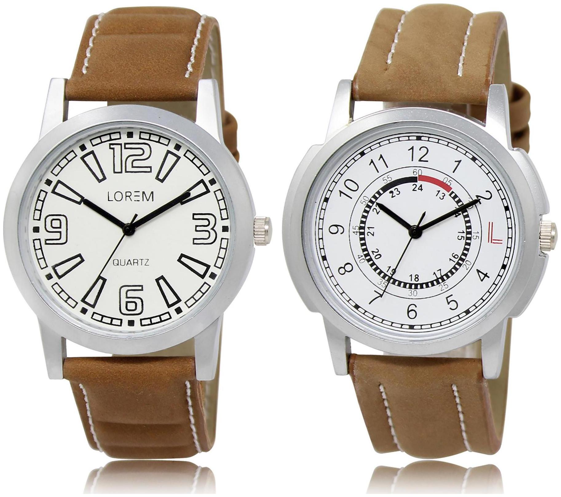 

LOREM LR15-17 White Round Boy s Leather Wrist Watch
