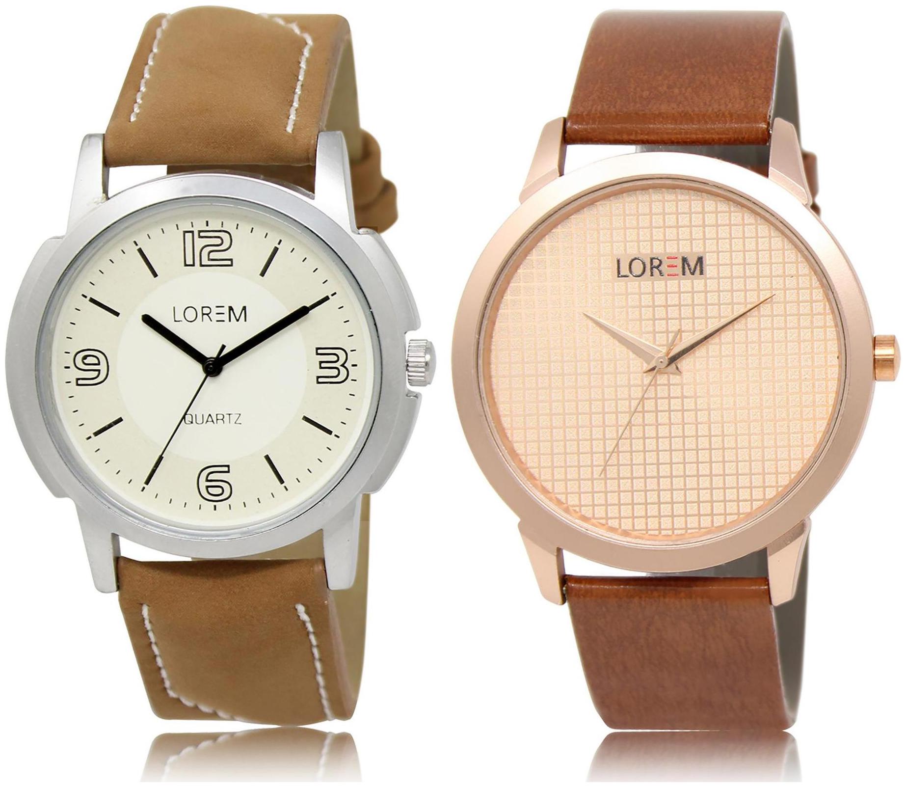 

LOREM LR16-34 Rose Gold White Round Boy s Leather Wrist Watch