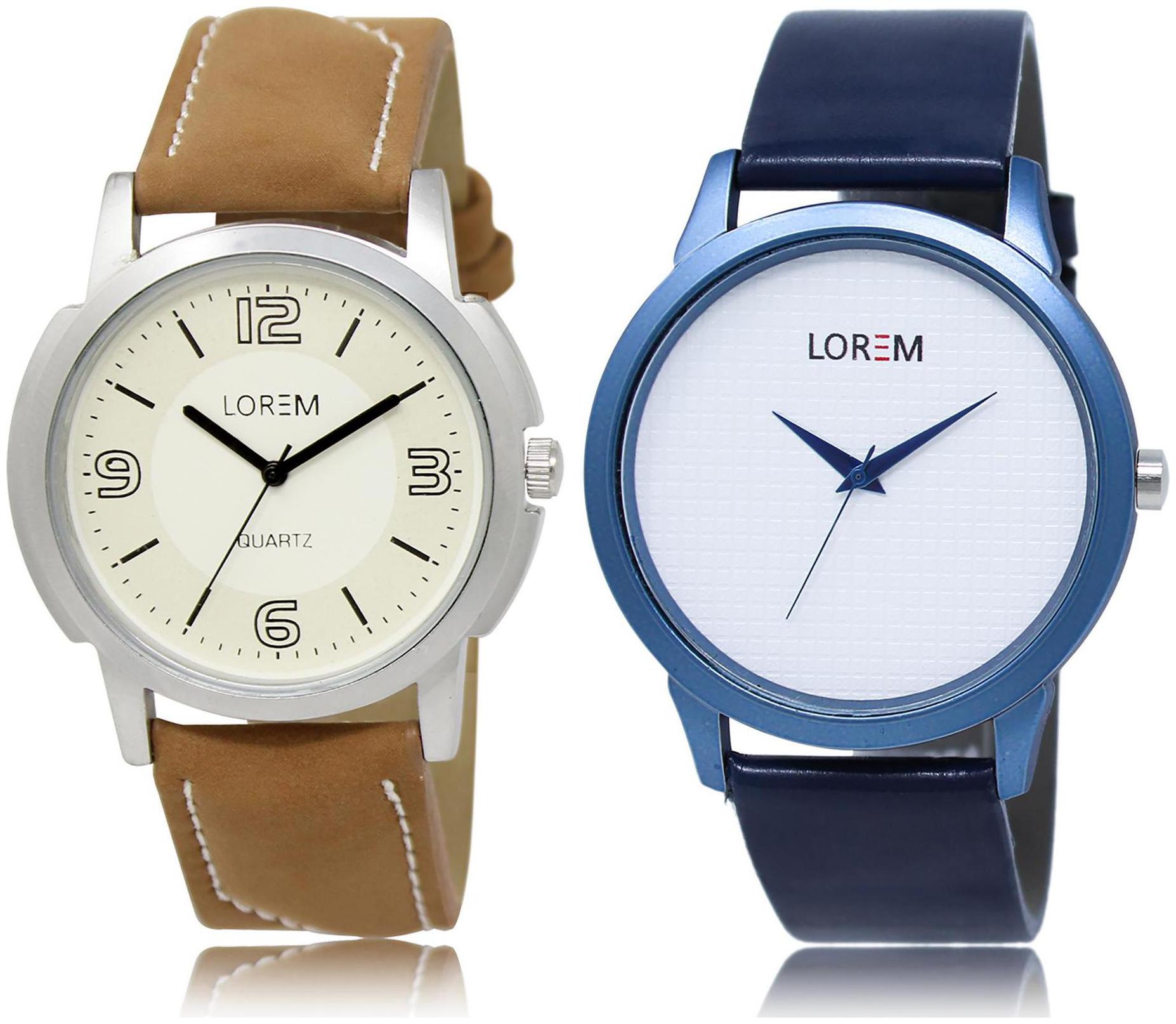 

LOREM LR16-33 White Round Boy s Leather Wrist Watch