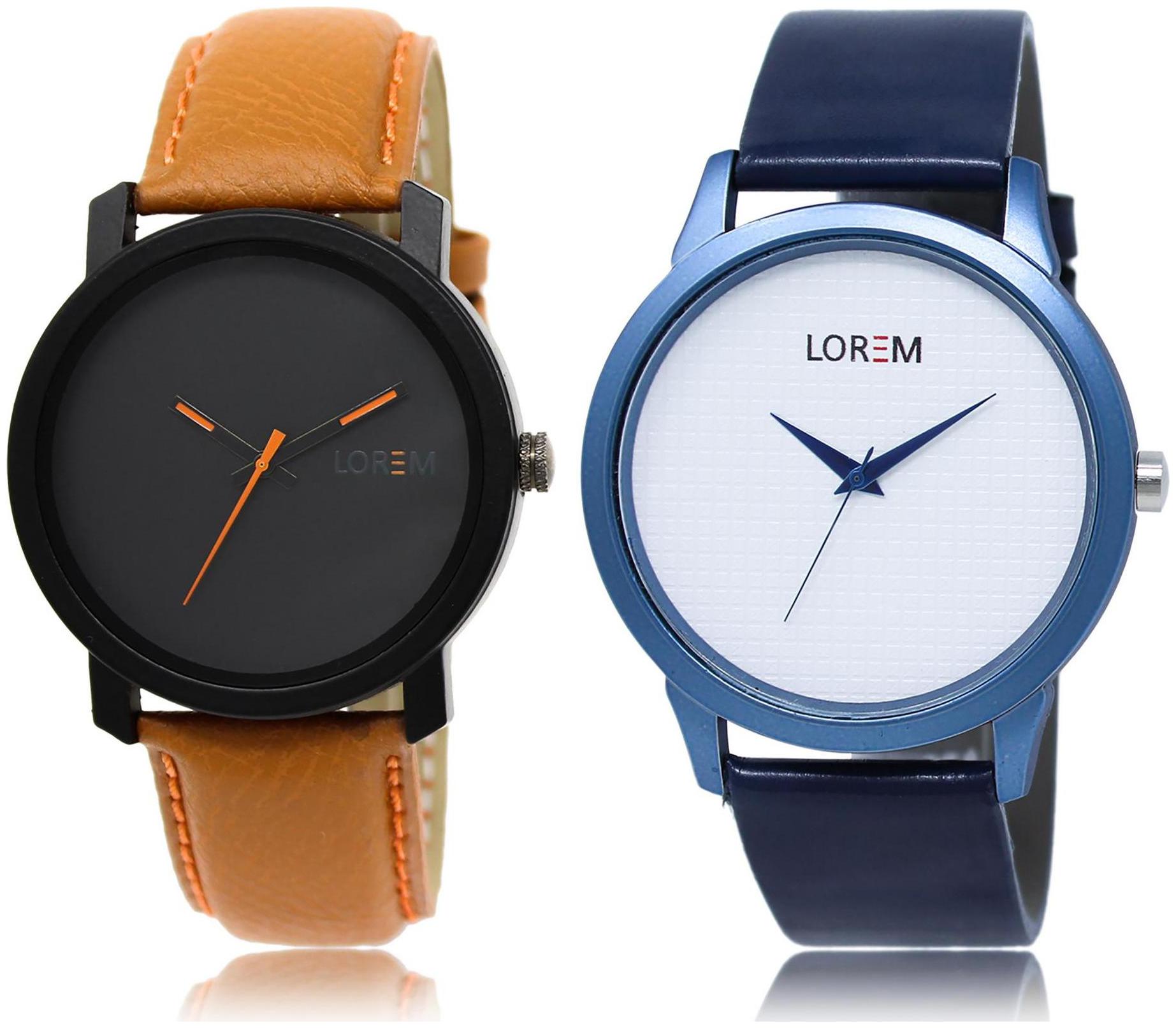 

LOREM LR20-33 White Black Round Boy s Leather Wrist Watch