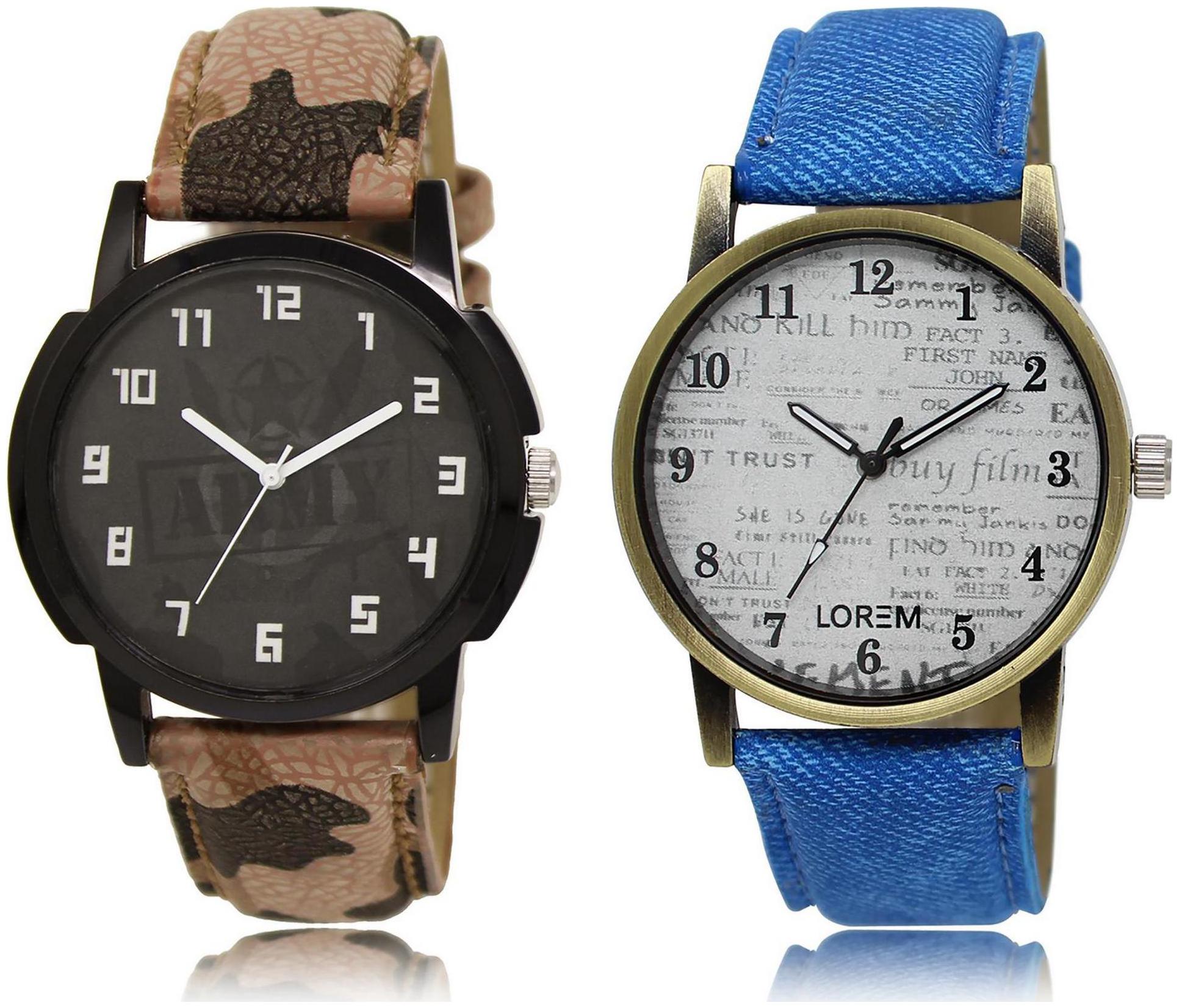 

LOREM LR3-28 White Black Round Boy s Leather Wrist Watch