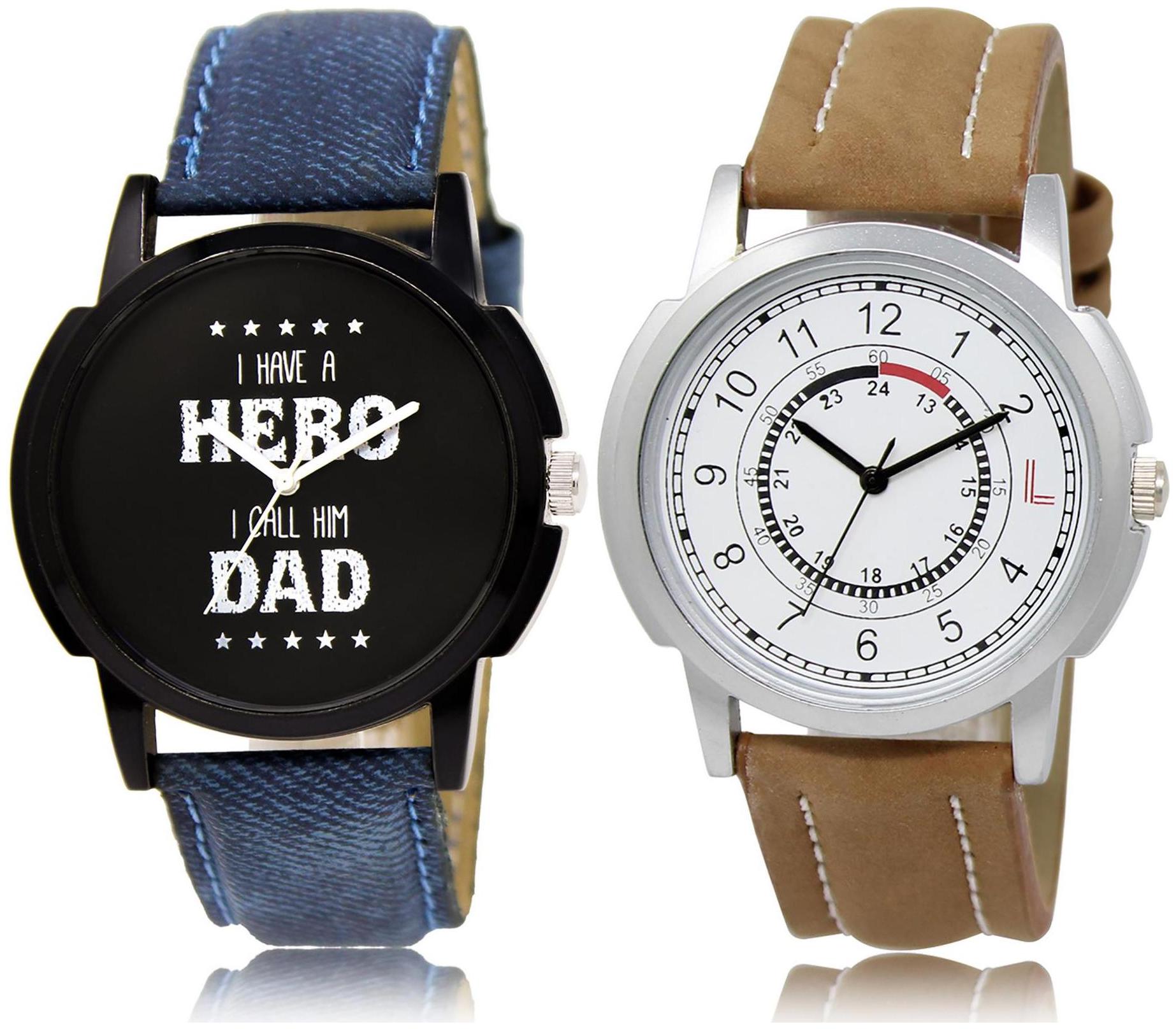 

LOREM LR7-17 White Black Round Boy s Leather Wrist Watch