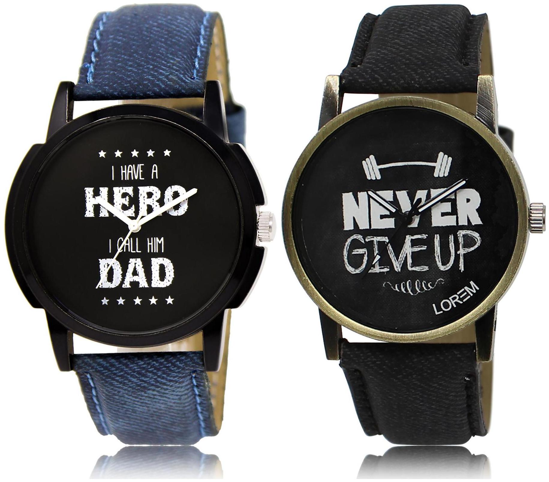 

LOREM LR7-27 Black Round Boy s Leather Wrist Watch