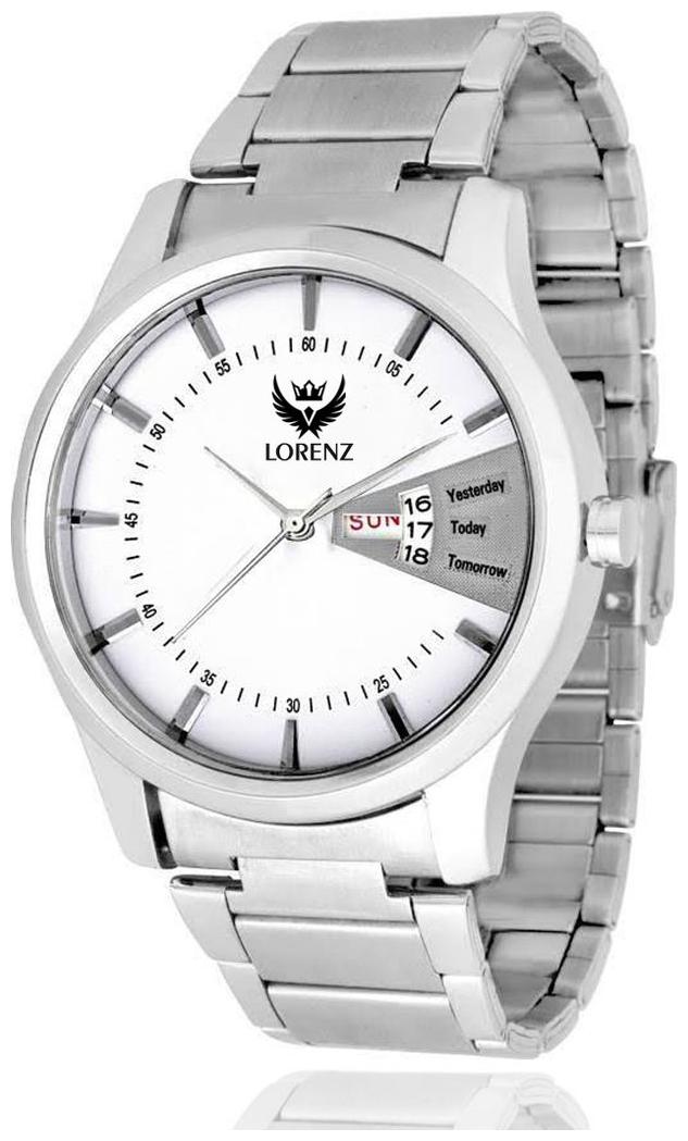 

Lorenz Day and Date White Dial Men s Watch