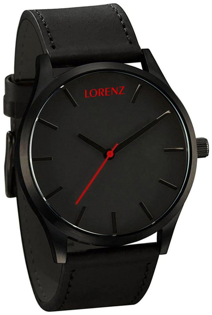 

Lorenz Leather Strap Black Dial Men s Watch