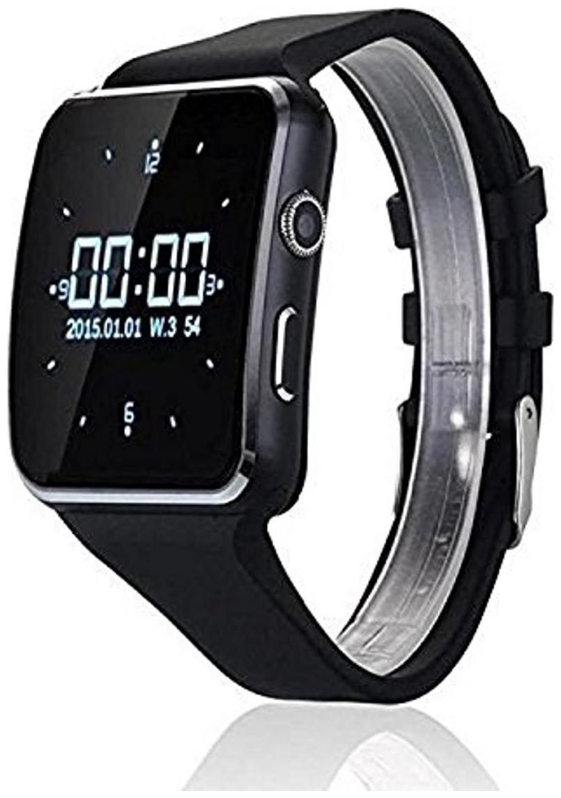 

Meher Collection X6 smart watch with Black silicon strap Black Smartwatch (Black Strap Freesize)