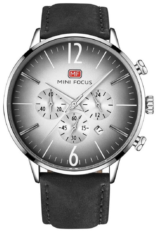 

Mini Focus Chronograph Analog Quartz Leather Strap Six Hand Men s Wristwatch -MF0114