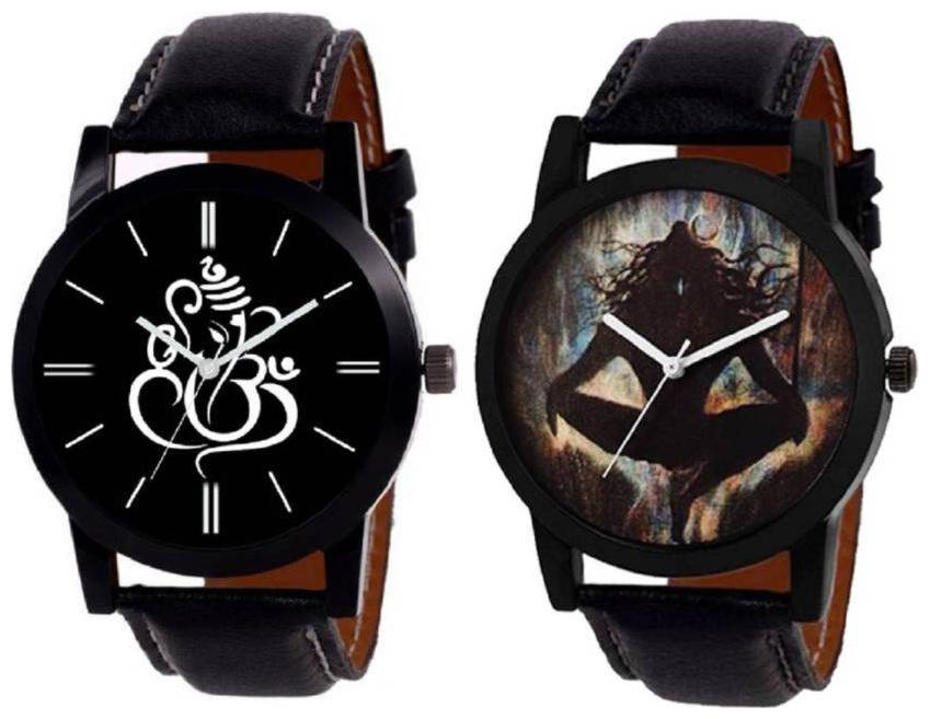 

MISS PERFECT New Stylish Black Dial Analogue Wrist Watch - For Men Pack Of 2