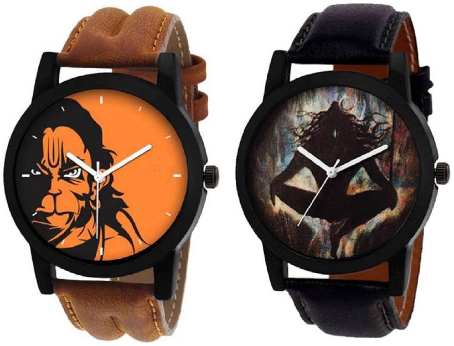 

MISSPERFECT Designer God s Lover Leather Belt Pack of 2 Men Watch - For Boys