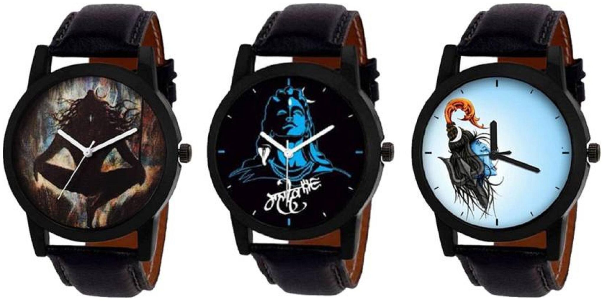 

MISSPERFECT Mahakal and Mahadev and Ganga mahadev pack of 3 Watch - For Boys
