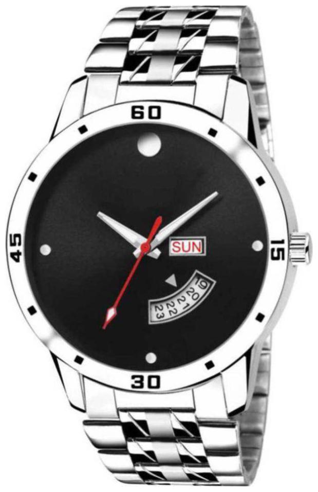 

MOVADO BLACK STILL DAY DATE MENS WATCH
